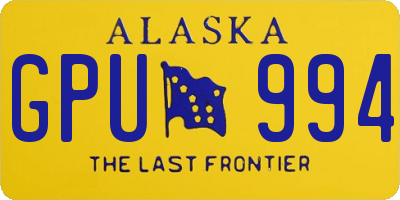 AK license plate GPU994