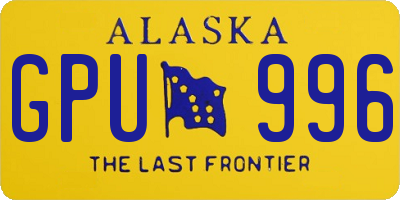 AK license plate GPU996