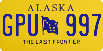 AK license plate GPU997