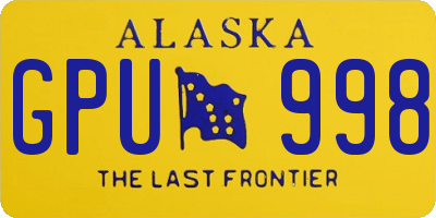 AK license plate GPU998