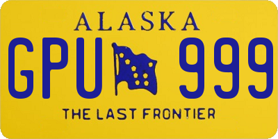 AK license plate GPU999