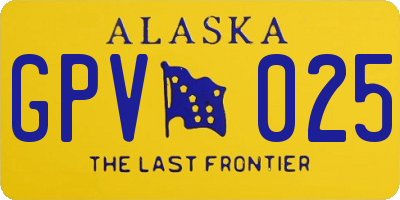 AK license plate GPV025