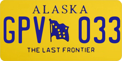 AK license plate GPV033