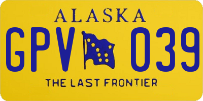 AK license plate GPV039