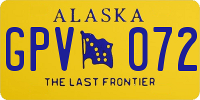 AK license plate GPV072