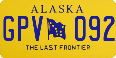 AK license plate GPV092