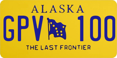 AK license plate GPV100