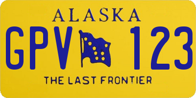 AK license plate GPV123