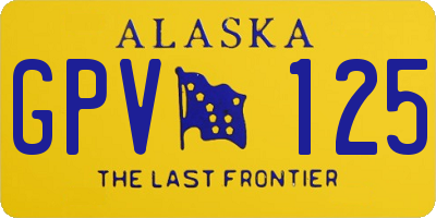 AK license plate GPV125