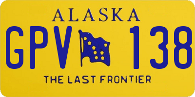 AK license plate GPV138