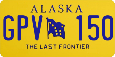 AK license plate GPV150