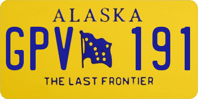 AK license plate GPV191