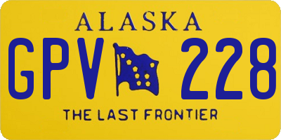 AK license plate GPV228