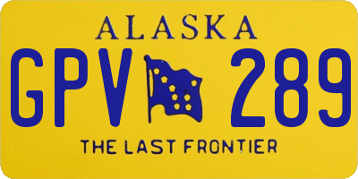 AK license plate GPV289