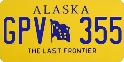 AK license plate GPV355