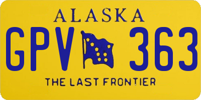 AK license plate GPV363