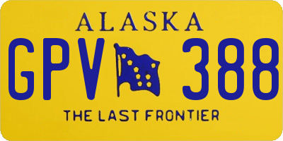 AK license plate GPV388
