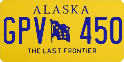 AK license plate GPV450
