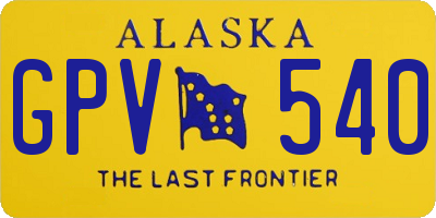 AK license plate GPV540