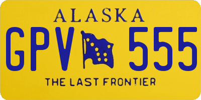 AK license plate GPV555