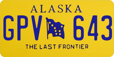 AK license plate GPV643