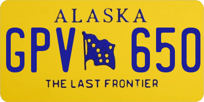 AK license plate GPV650