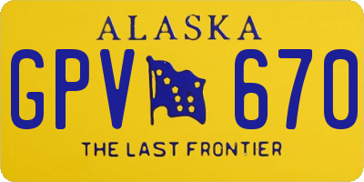 AK license plate GPV670