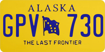 AK license plate GPV730