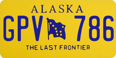 AK license plate GPV786