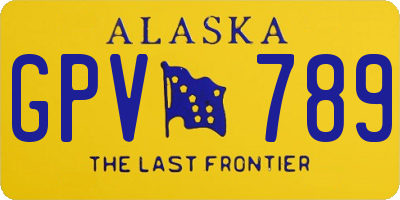 AK license plate GPV789