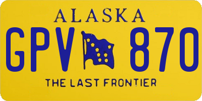 AK license plate GPV870