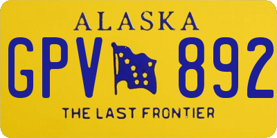 AK license plate GPV892