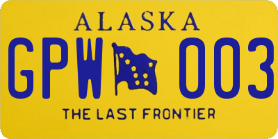 AK license plate GPW003