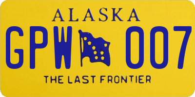 AK license plate GPW007