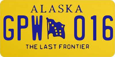 AK license plate GPW016