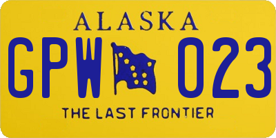 AK license plate GPW023