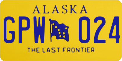 AK license plate GPW024