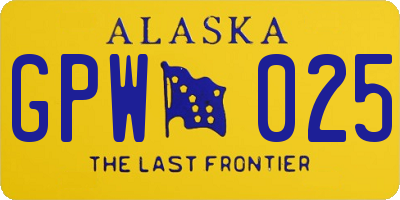 AK license plate GPW025