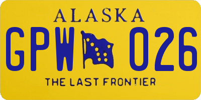 AK license plate GPW026