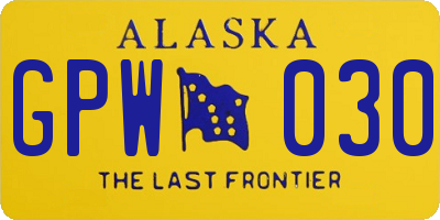 AK license plate GPW030