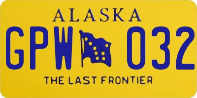 AK license plate GPW032