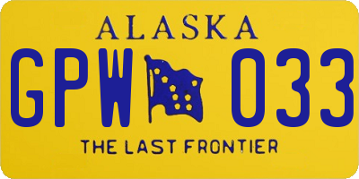AK license plate GPW033