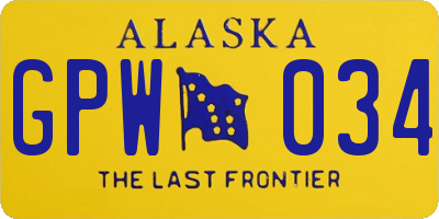 AK license plate GPW034