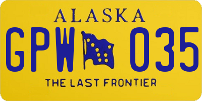 AK license plate GPW035