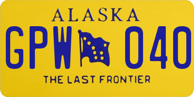 AK license plate GPW040