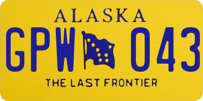 AK license plate GPW043