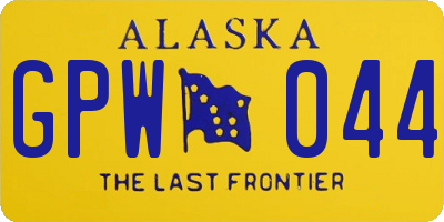 AK license plate GPW044