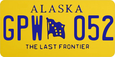 AK license plate GPW052