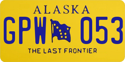 AK license plate GPW053