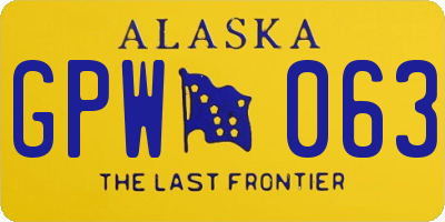 AK license plate GPW063